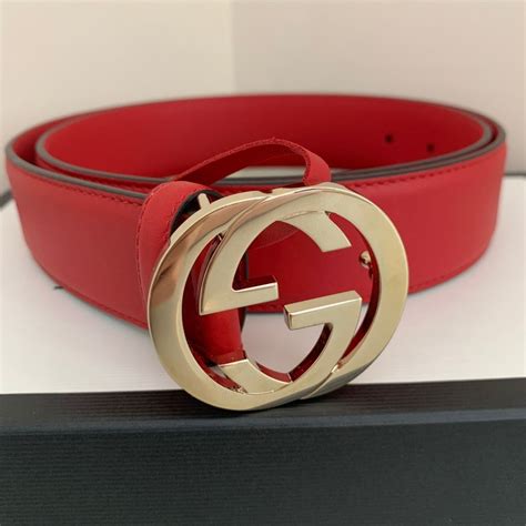 gucci red and black belt